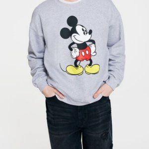 Aeropostale, Mickey Mouse Crew Sweatshirt, Gray, L